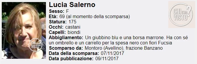 lucia salerno chi l'ha visto?