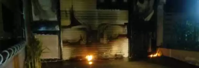 zerbino fiamme negozio