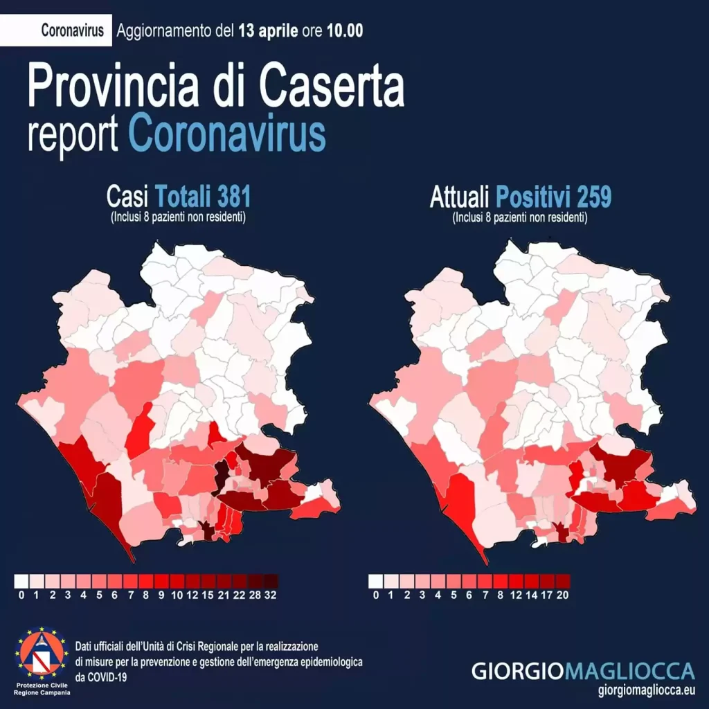 mappa caserta 13 aprile