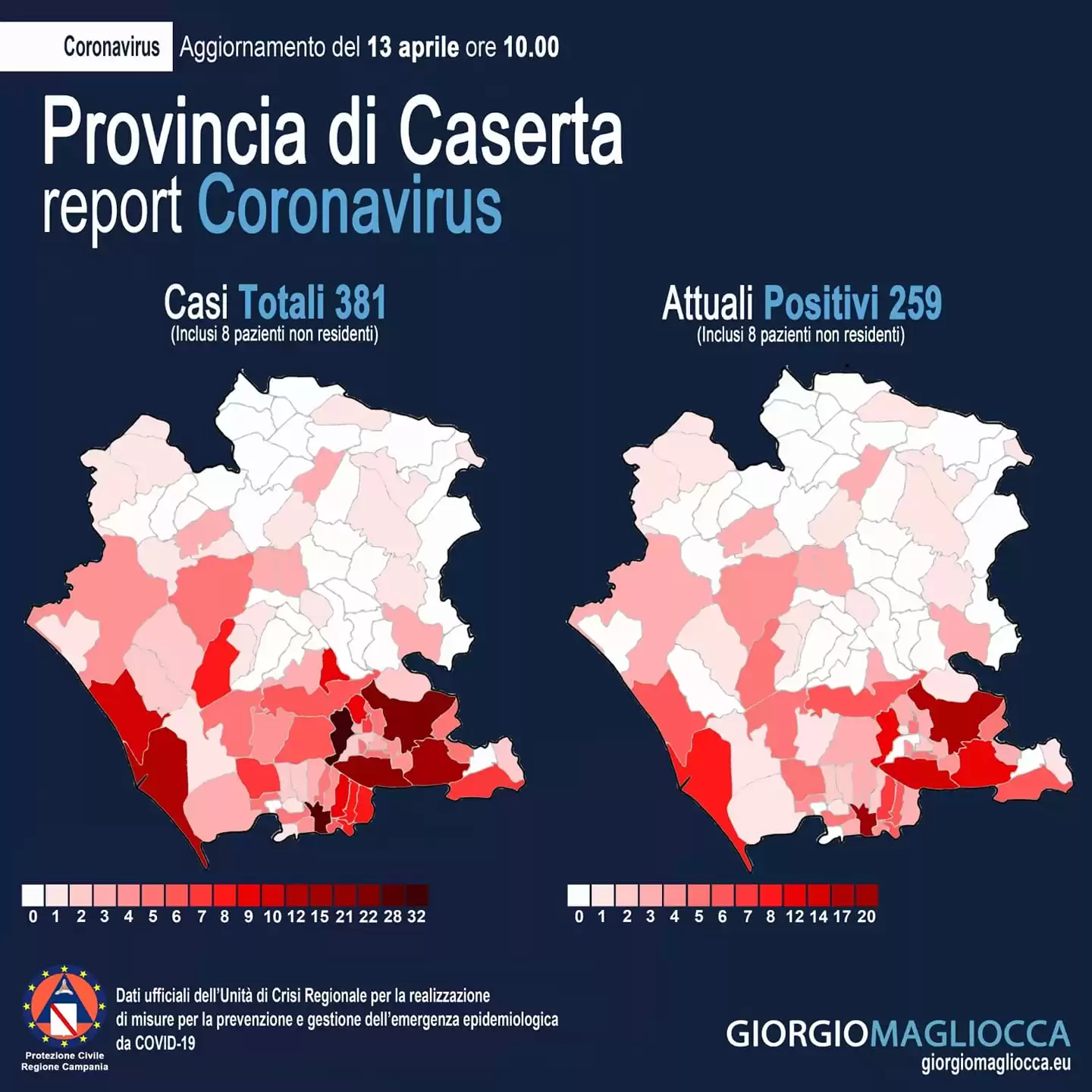 mappa caserta 13 aprile
