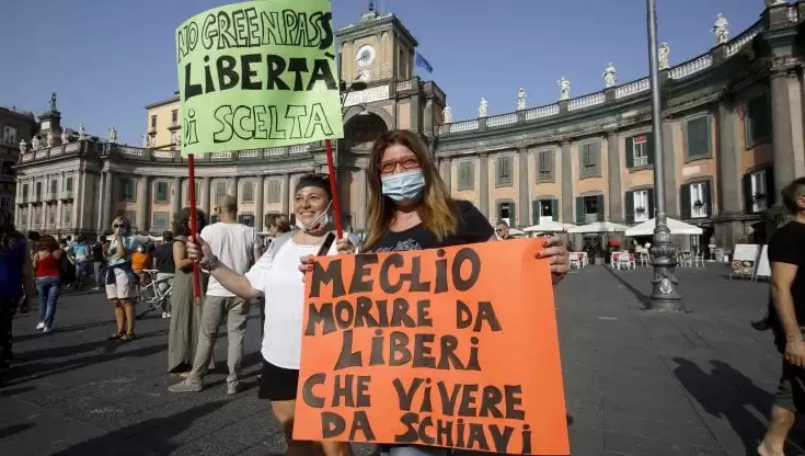 corteo green pass napoli 13 novembre