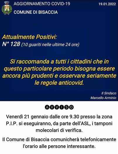 covid bisaccia 19 gennaio