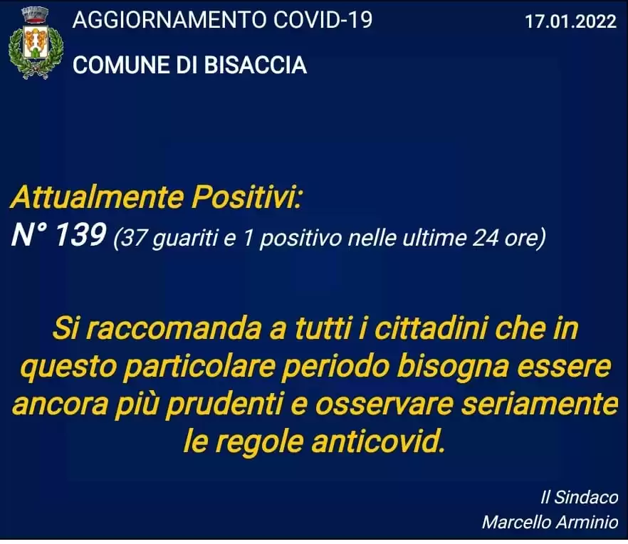 covid bisaccia 17 gennaio
