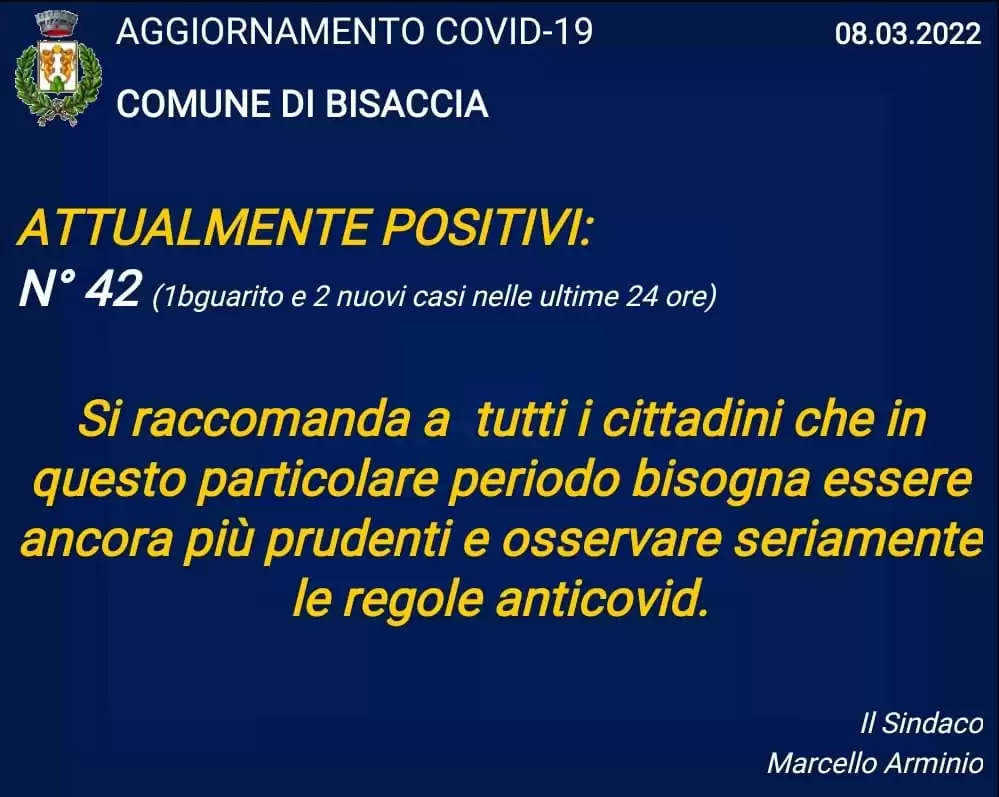 covid bisaccia report 8 marzo
