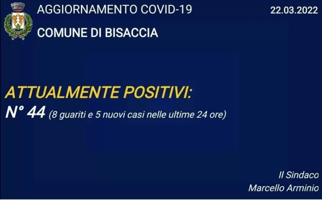 covid bisaccia report 22 marzo