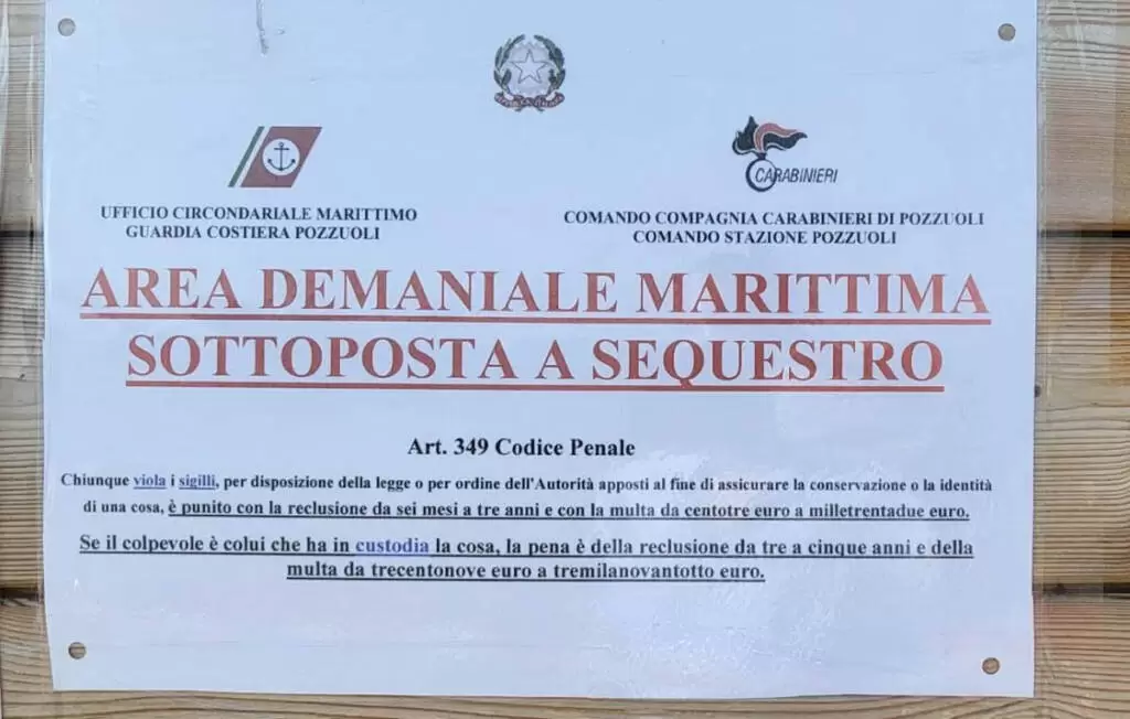 pozzuoli sequestrato lido abusivo monachelle