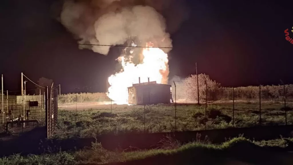 teano incendio cabina gas metano