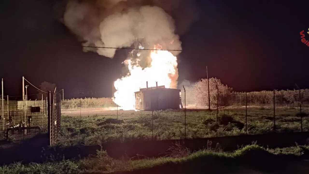 teano incendio cabina gas metano