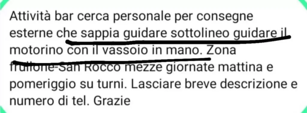 napoli annuncio lavoro