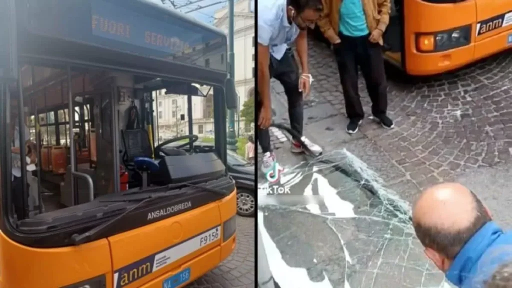 bus perde parabrezza napoli