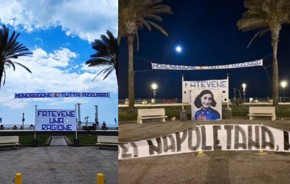 mondragone foto anna frank maglia napoli