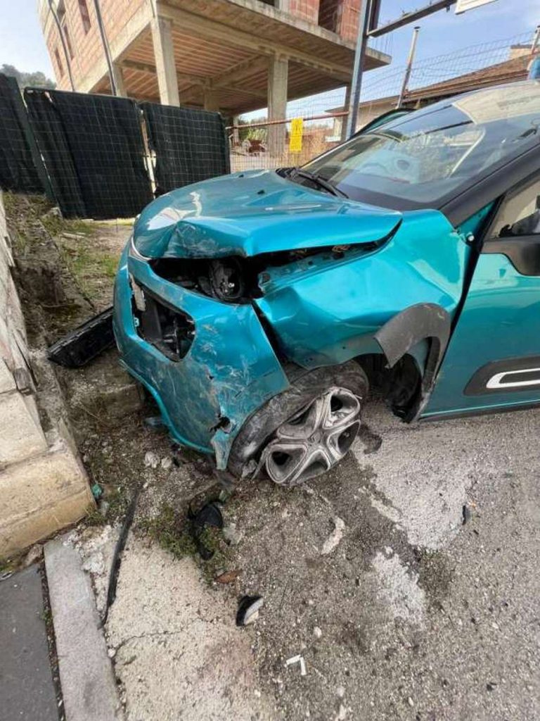 benevento auto contro cabina enel cane