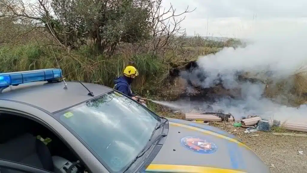 san prisco incendio rifiuti 4 febbraio