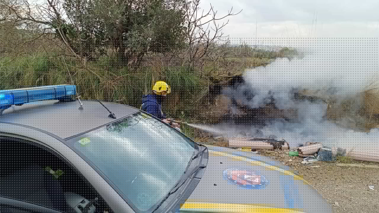 san prisco incendio rifiuti 4 febbraio