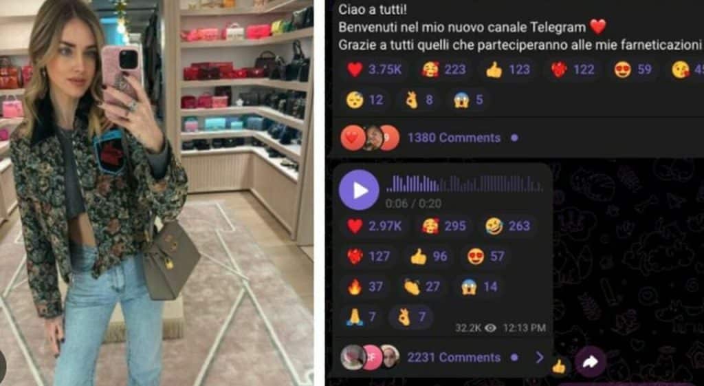Chiara Ferragni parole vietate commenti Telegram