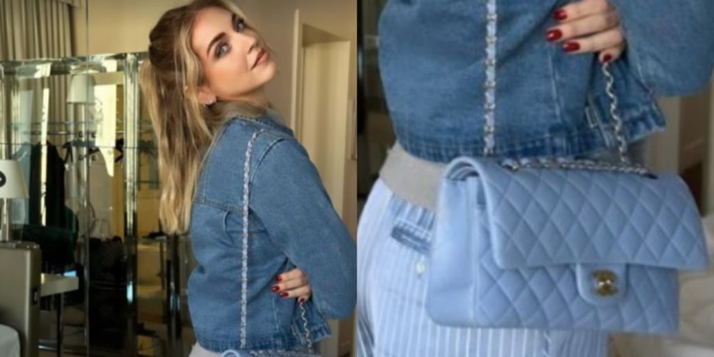 chiara ferragni sfoggia borsa