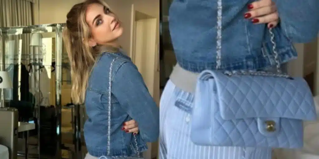 chiara ferragni sfoggia borsa