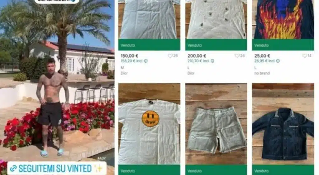 fedez svende su vinted suoi abiti