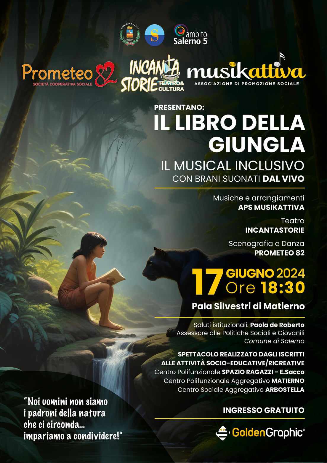 Salerno Musikattiva presenta musical inclusivo libro giungla