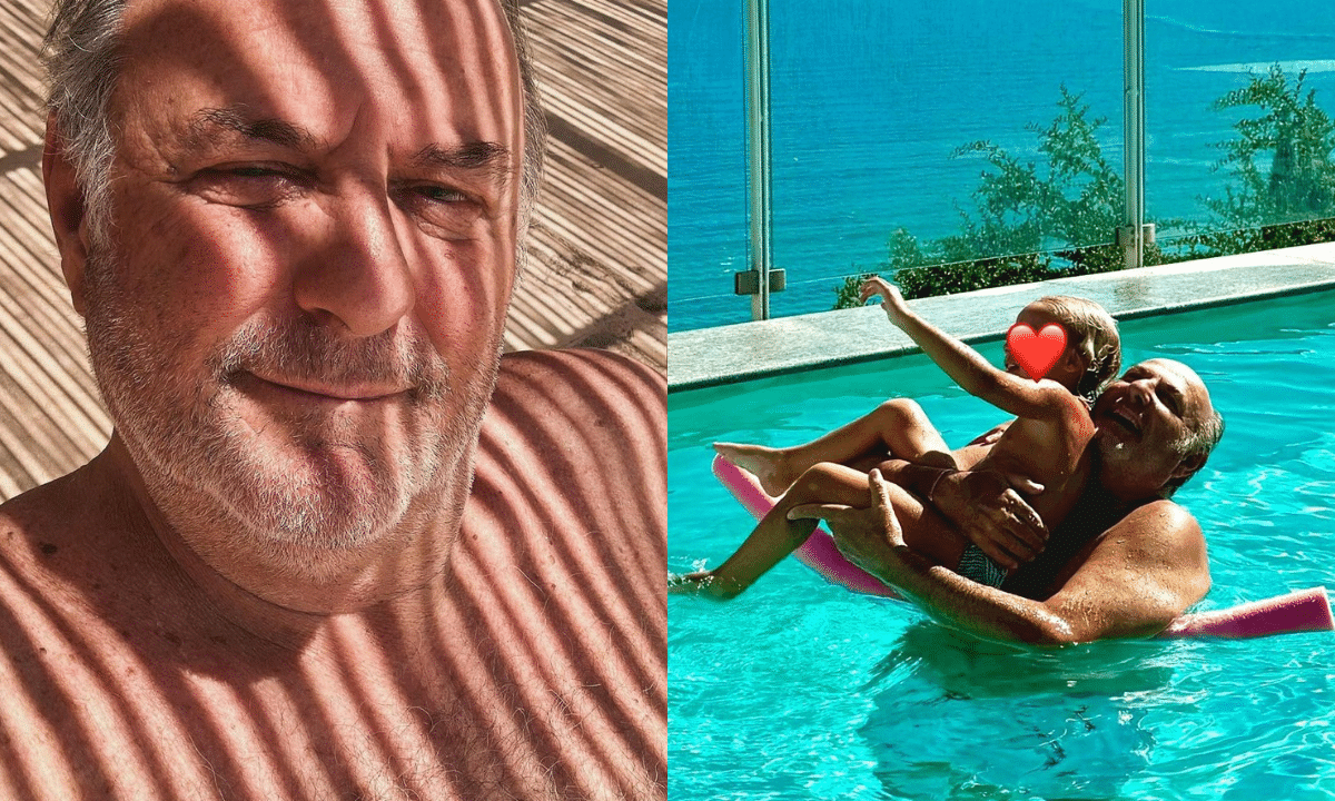 Gerry Scotti nonno dolce felice Virginia piscina