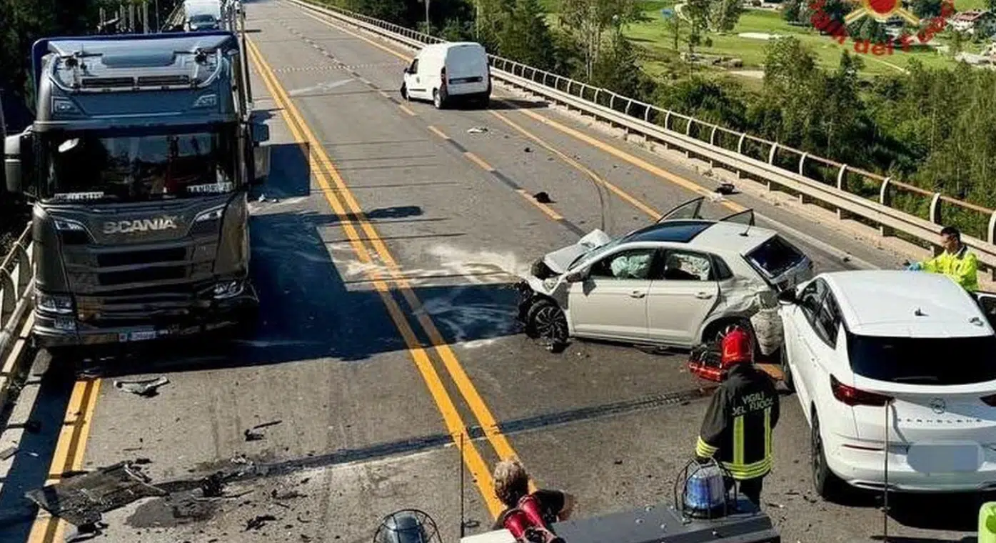 Belluno incidente Ponte Cadore morto