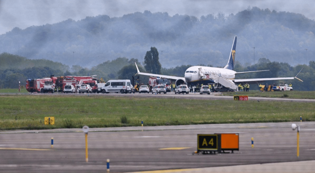 Scoppio pneumatico aereo Orio Serio