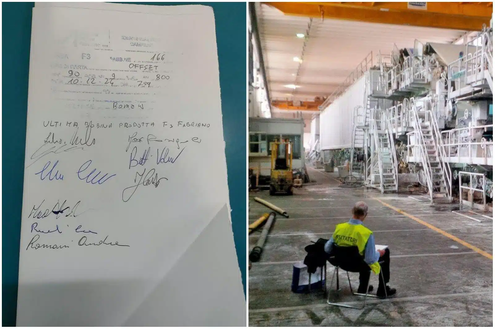 chiusura Fabriano dipendenti firmano ultima bobina F3