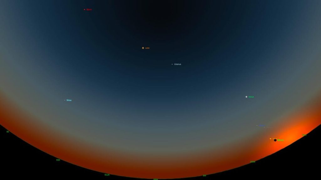parata pianeti come quando vedere allineamento planetario oggi 28 febbraio