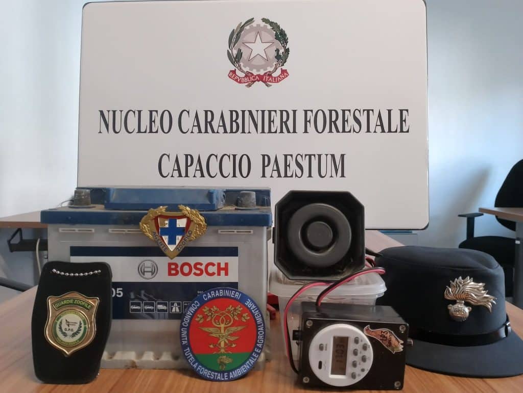bracconaggio capaccio paestum sequestro 22 maggio