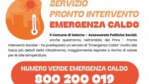 salerno attivato servizio emergenza caldo