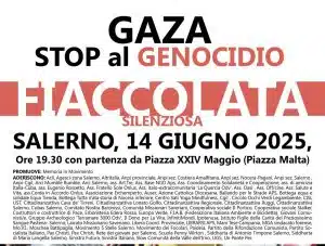 salerno fiaccolata gaza 14 giugno
