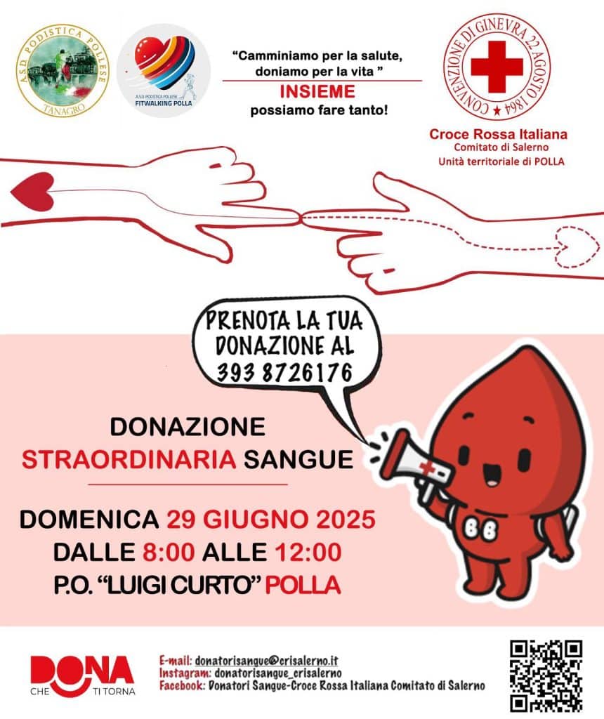 donazione sangue polla 29 giugno