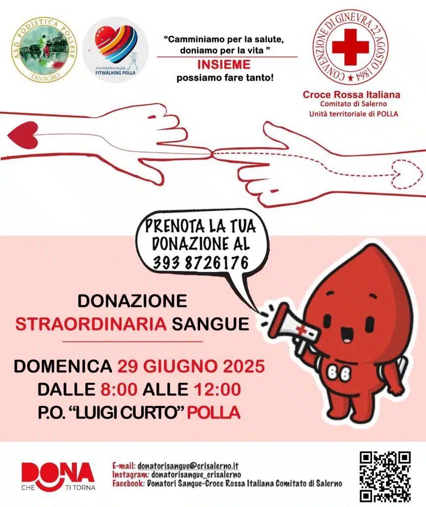 donazione sangue polla 29 giugno
