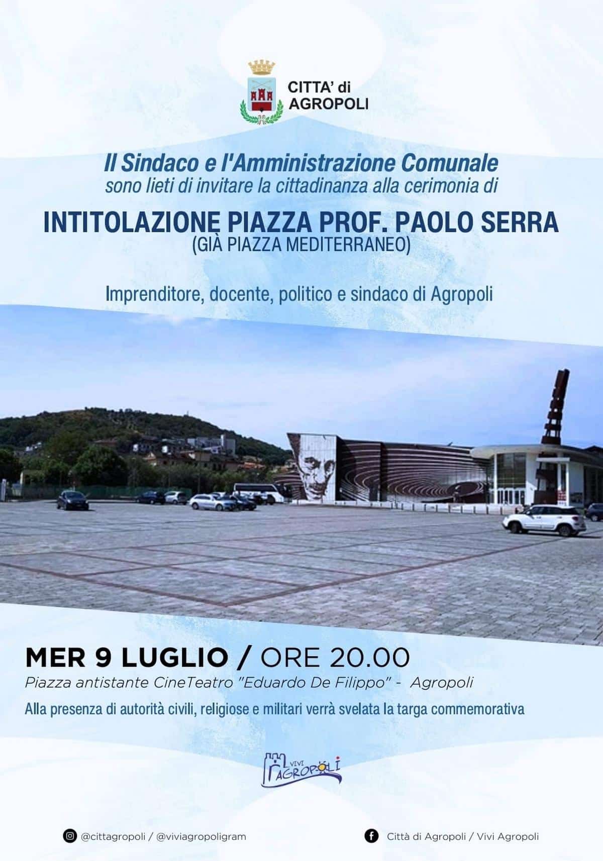 agropoli cerimonia intitolazione piazza prof paolo serra