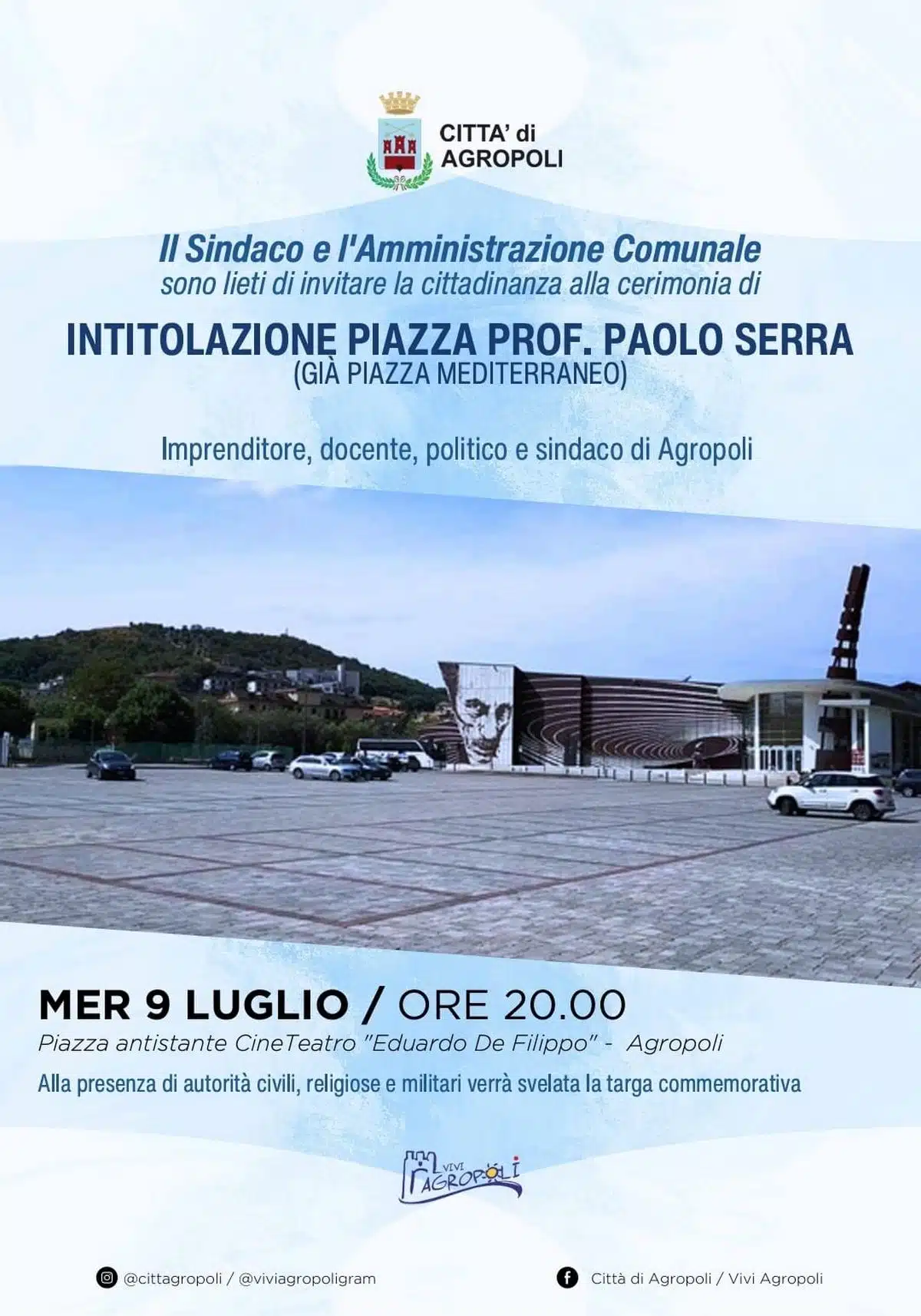 agropoli cerimonia intitolazione piazza prof paolo serra