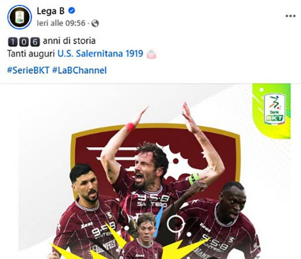 compleanno salernitana auguri lega b polemiche