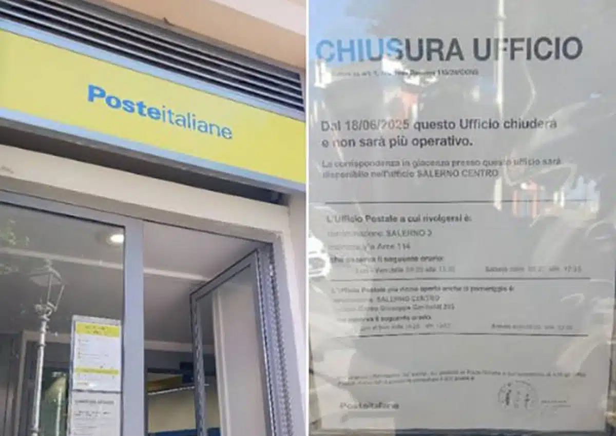 salerno ufficio postale chiuso 18 giugno