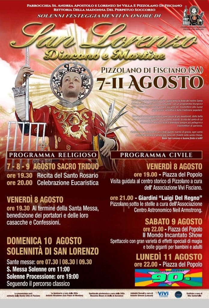 pizzolano fisciano festa san lorenzo 2025
