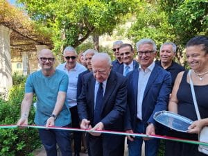 vaDe Luca al Giardino della Minerva: «Salerno, il sogno di una città moderna prende forma»