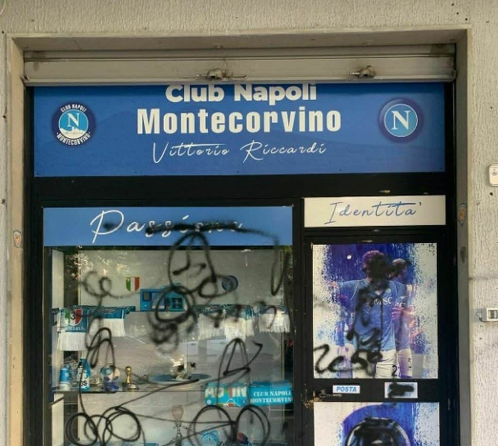 montecorvino rovella atti vandalici club napoli