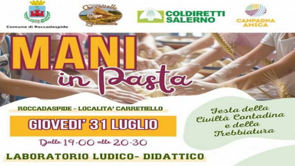 Roccadaspide festa trebbiatura mani pasta
