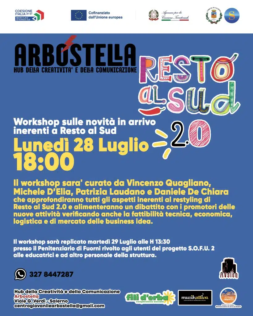 resto sud workshop salerno 28 luglio