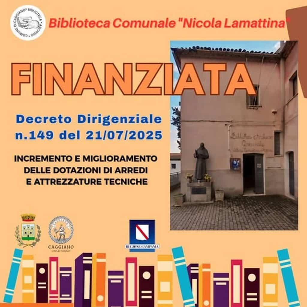 caggiano finanziato rinnovamento biblioteca