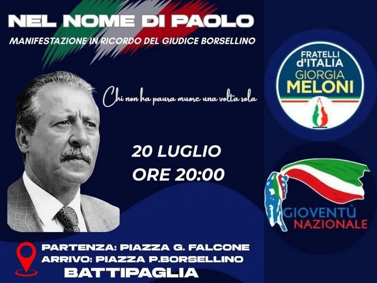 battipaglia paolo borsellino corteo domenica 20 luglio