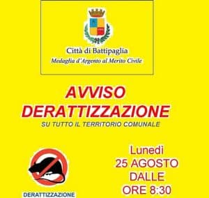 battipaglia intervento derattizzazione 25 agosto