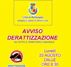 battipaglia intervento derattizzazione 25 agosto