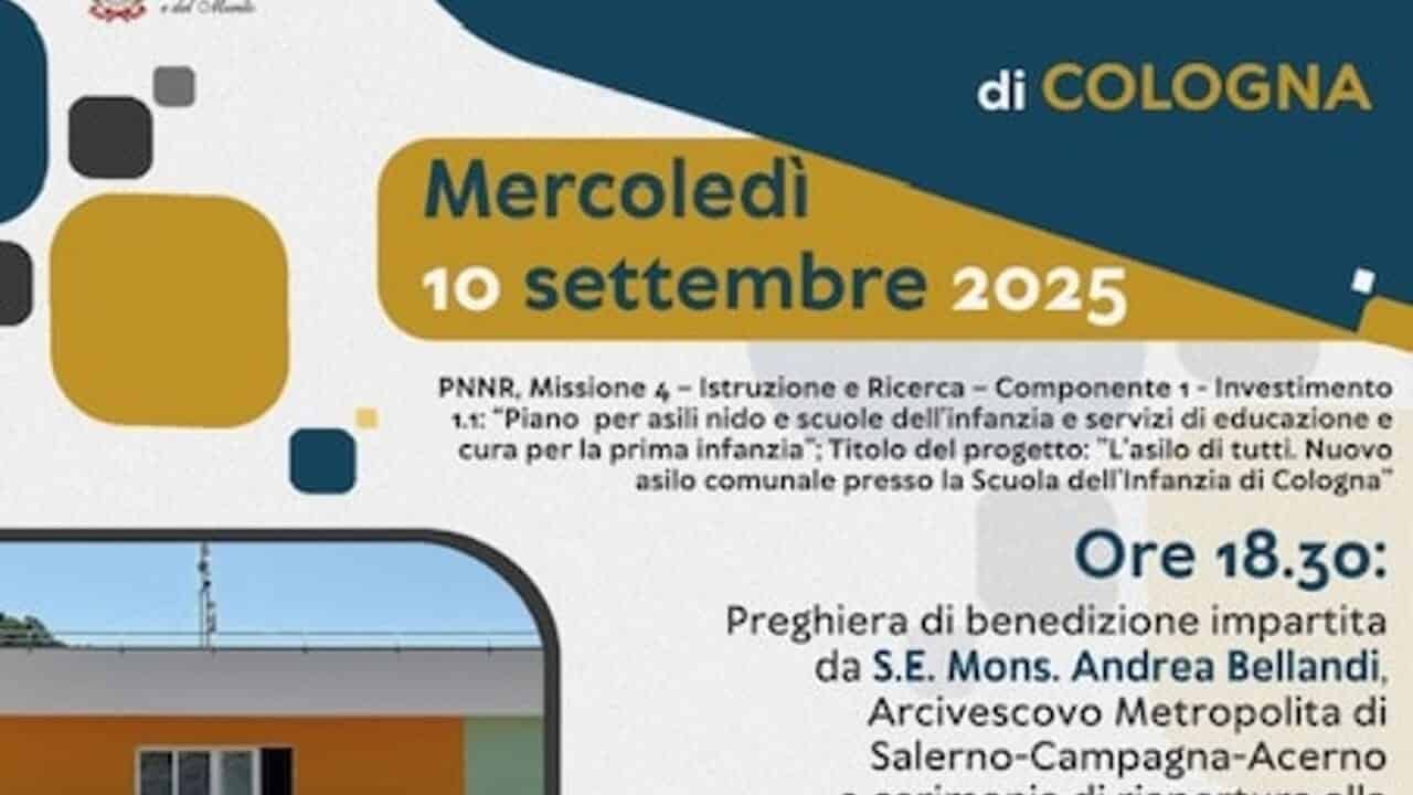 pellezzano nuovo asilo nido cologna inaugurazione 10 settembre