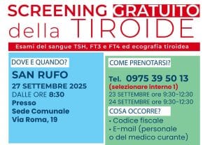 san rufo screening gratuito tiroide 27 settembre