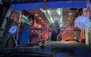 basket rieti pistoia sassi contro pullman morto autista