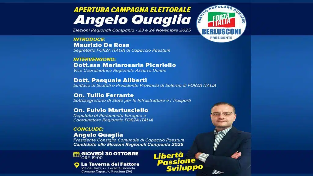 angelo quaglia campagna elettorale inaugurazione capaccio paestum